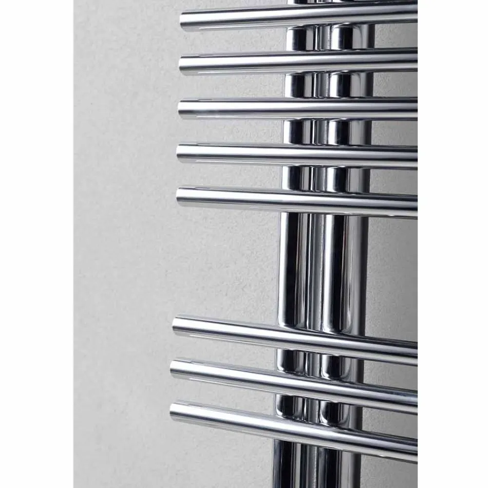 Termoarredo Scaldasalviette Elettrico in Acciaio Cromato Design 700 W - Pavone Viadurini