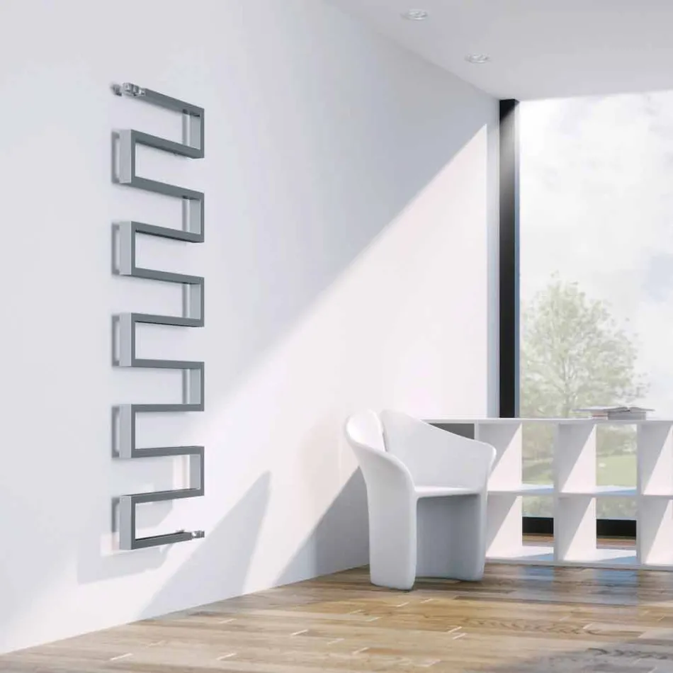 Termoarredo verticale idraulico finitura cromata Snake by Scirocco H Viadurini