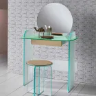 Toeletta da Trucco con Specchio e Cassetto in Vetro 3 Finiture - Salvie Viadurini