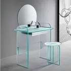 Toeletta da Trucco con Specchio e Cassetto in Vetro 3 Finiture - Salvie Viadurini