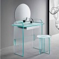 Toeletta da Trucco con Specchio e Cassetto in Vetro 3 Finiture - Salvie