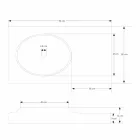 Top in Solid Surface sospeso con lavabo integrato Arona Viadurini