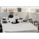 Tovaglia in Lino Bianco o Burro con Pizzo Farnese Design Rettangolare - Kippel Viadurini