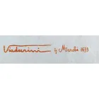 Tovaglia in Lino d’Alto Artigianato con Disegno Stampato a Mano d’Arte Italiana Viadurini