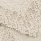 Tovaglia Quadrata in Lino Beige con Pizzo Farnese Lusso Artigianale - Kippel Viadurini
