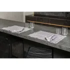 Tovagliette Americane Colazione in Lino Grigio con Cristalli 2 Pezzi - Macanno Viadurini
