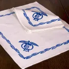Tovagliolo in Misto Lino con Stampa a Mano Pezzo Unico Made in Italy - Marchi Viadurini