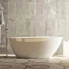 Vasca bagno ovale di design freestanding realizzata in Italia Albenga Viadurini
