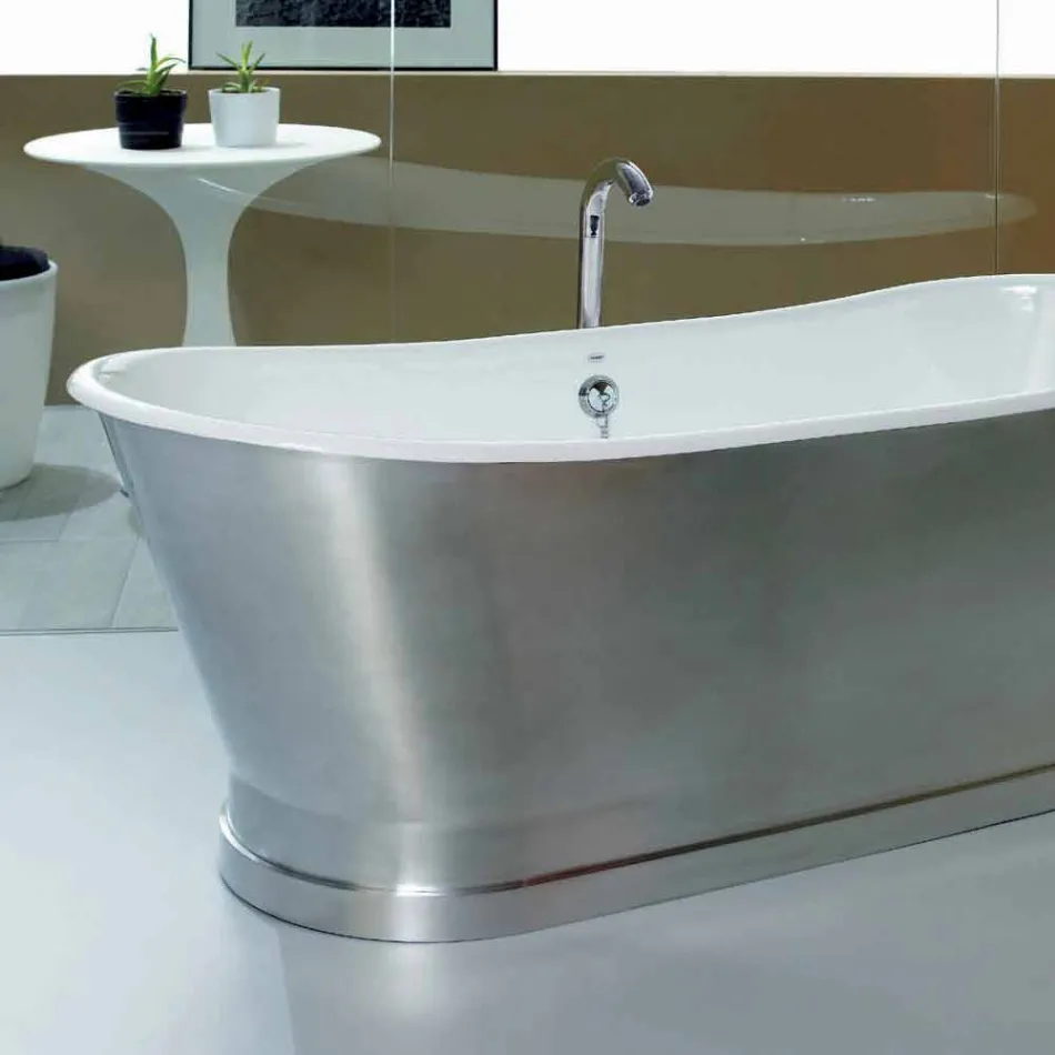 Vasca da bagno da appoggio a terra in ghisa Romeo Viadurini