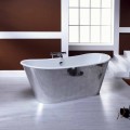 Vasca da bagno freestanding in ghisa placcata alluminio vintage Ida