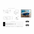 Vasca da bagno freestanding in ghisa verniciata con piedini Diane Viadurini