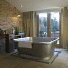 Vasca da bagno freestanding vintage in rame rivestita in ferro bianco Annie Viadurini
