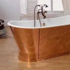 Vasca da bagno in ghisa placcata esternamente in rame Henry Viadurini