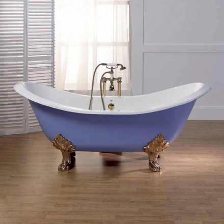 Vasca da bagno in ghisa smaltata e verniciata con piedini Lane Viadurini