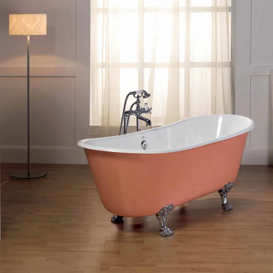 Vasca da bagno in ghisa verniciata con piedini Melissa Viadurini