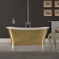 Vasca di design in ghisa con copertura esterna in ottone vintage Roy