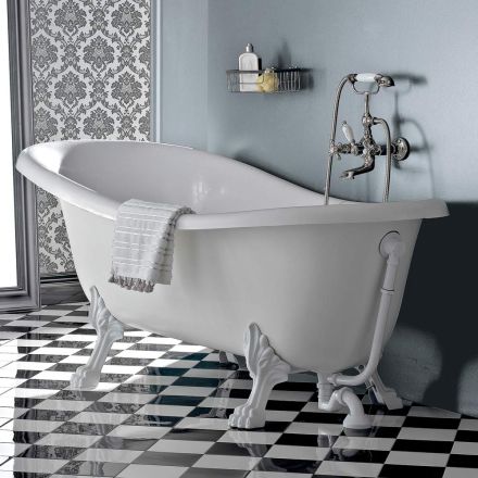 Vasca Freestanding in Acrilico Stile Vintage, Made in Italy – Tabea Viadurini