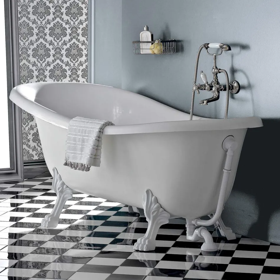 Vasca Freestanding in Acrilico Stile Vintage, Made in Italy – Tabea Viadurini