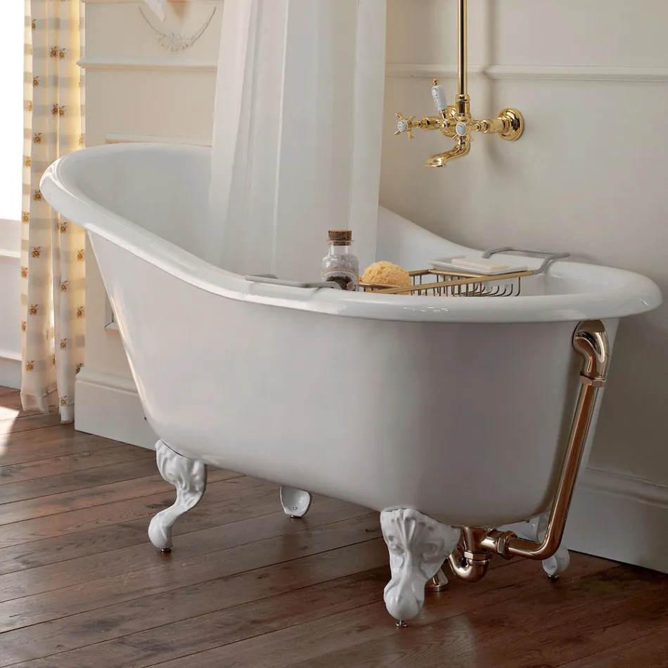 Vasca Freestanding Vintage in Ghisa Bianca Made in Italy – Paulina Viadurini