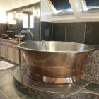 Vasca freestanding vintage in rame, placcata in ferro bianco Vanessa Viadurini