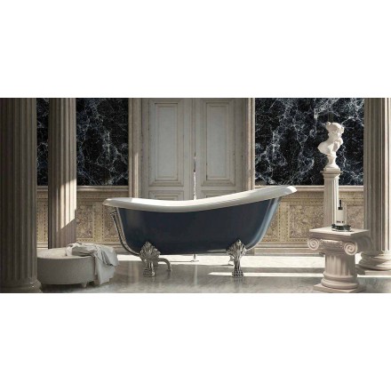 Vasca in resina blu freestanding di design classico, Fregona Viadurini