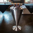 Vaso Alto Decorativo in Acciaio Satinato Realizzato in Italia Pregiato - Vesper Viadurini