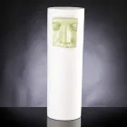 Vaso Alto Moderno in Ceramica Bianca con Inserto Colorato Made in Italy - Lexi Viadurini