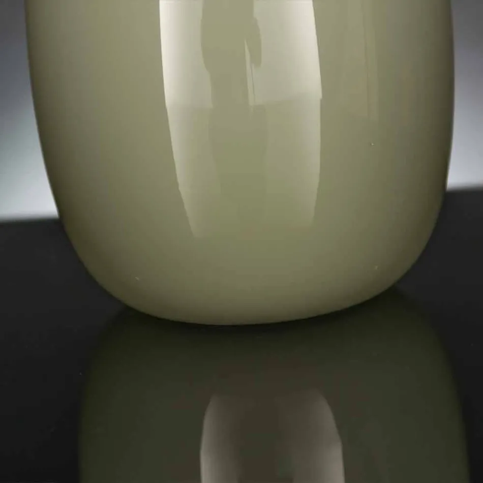 Vaso Artigianale in Vetro Lucido Bianco o Grigio Realizzato in Italia - Malindi Viadurini