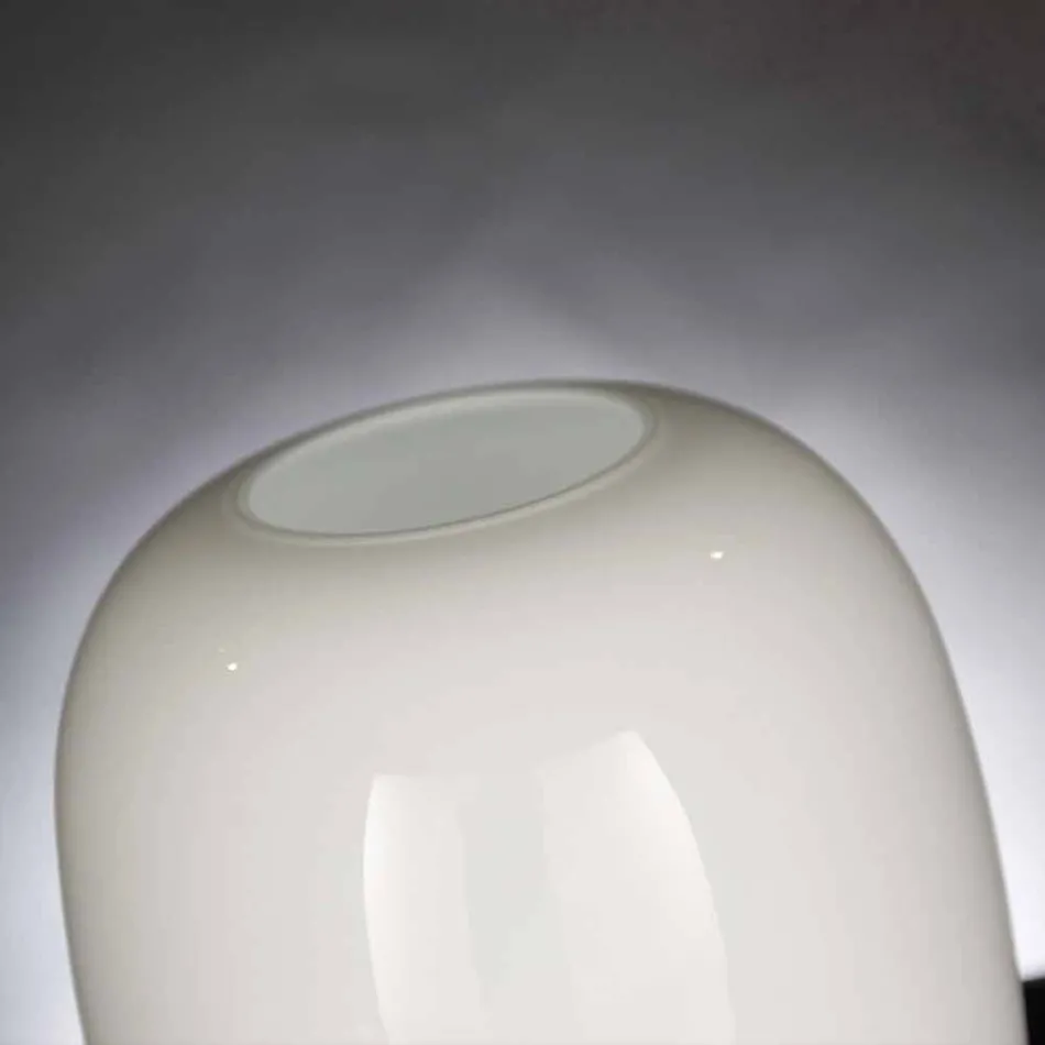 Vaso Artigianale in Vetro Lucido Bianco o Grigio Realizzato in Italia - Malindi Viadurini