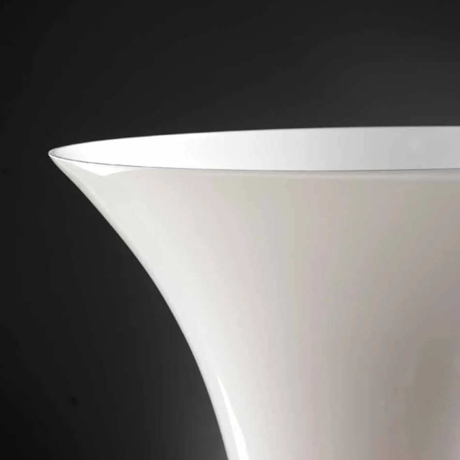 Vaso Artigianale in Vetro Soffiato Bianco o Oro 24k Made in Italy - Canberra Viadurini