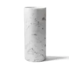 Vaso Cilindrico Marmo Bianco di Carrara Satinato Design Italiano - Murillo Viadurini