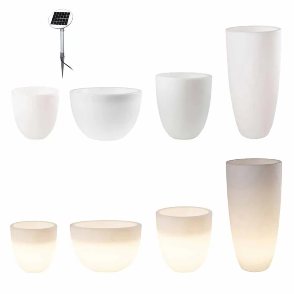 Vaso con Illuminazione Led o Solare Design Moderno di Varie Misure - Svasostar Viadurini