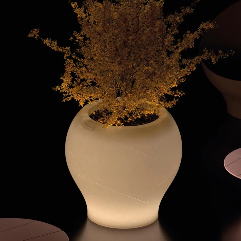 Vaso da Interni Luminoso in Due Misure in Polietilene Made in Italy - Loto Viadurini