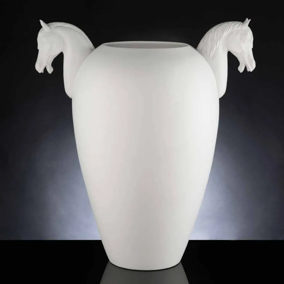 Vaso da Interno in Ceramica Bianca o Oro 24k Lavorata a Mano in Italia - Jacky Viadurini