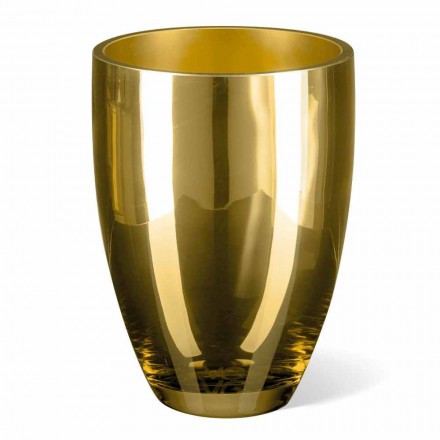Vaso da Interno in Vetro Soffiato Finitura Oro Lavorato a Mano in Italia - Taka Viadurini