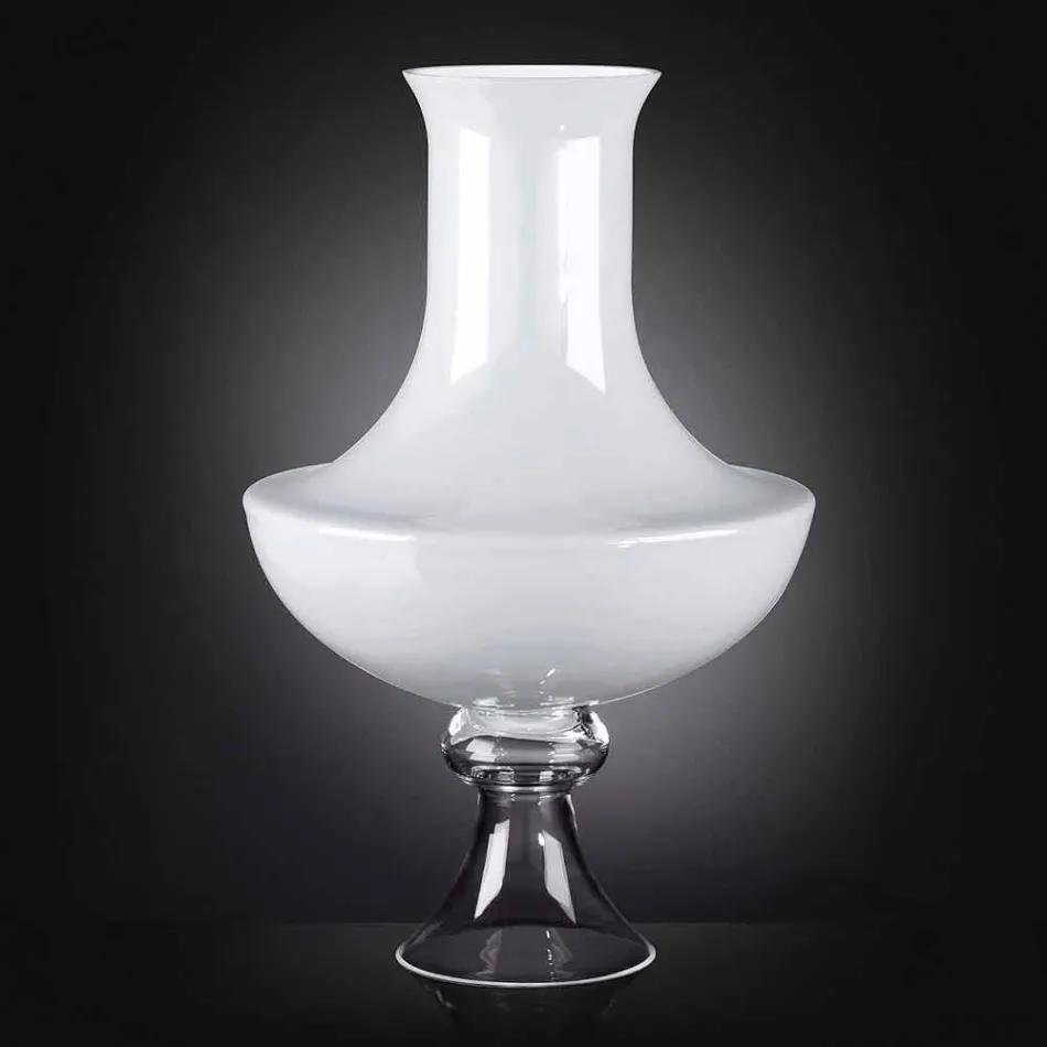 Vaso da Interno Moderno in Vetro Bianco e Trasparente Made in Italy - Portos Viadurini