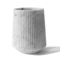 Vaso Decorativo in Marmo Bianco Carrara o Portoro Design a Righe - Cairo