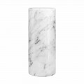 Vaso Decorativo in Marmo Bianco di Carrara di Design Made in Italy - Nevea