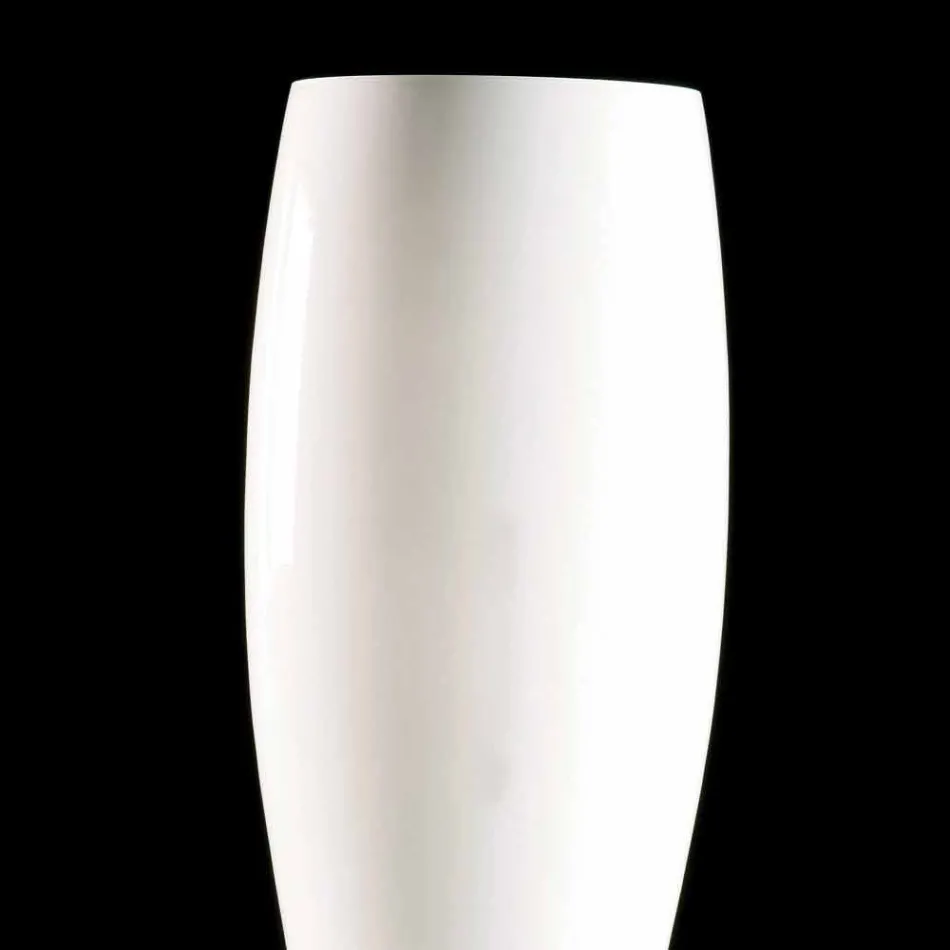 Vaso Decorativo in Vetro Bianco e Trasparente Lavorato a Mano in Italia - Crezia Viadurini