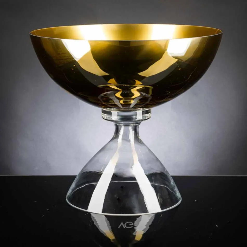 Vaso Decorativo in Vetro Soffiato Lavorato Artigianalmente in Italia - Serena Viadurini