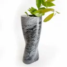 Vaso Decorativo Moderno in Marmo Bardiglio Fiorito Made in Italy - Dido Viadurini
