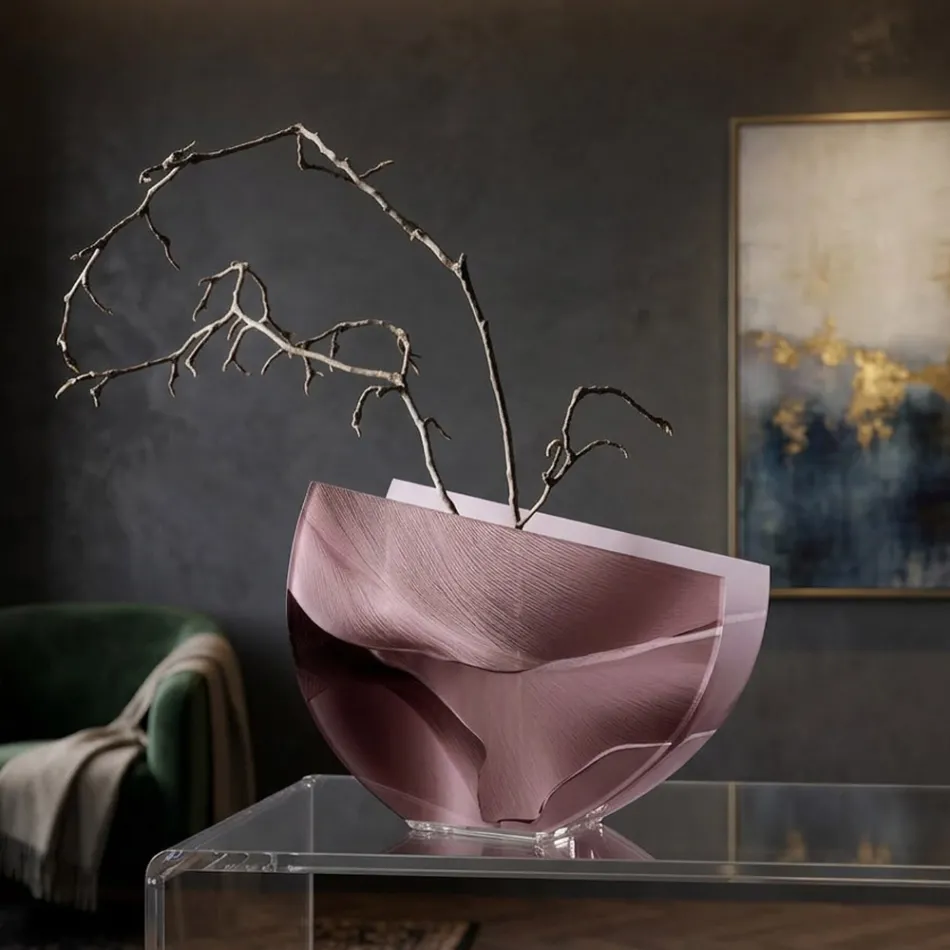 Vaso Decorativo Rosa Cipria in Metacrilato Stampato Made in Italy - Noctis Viadurini