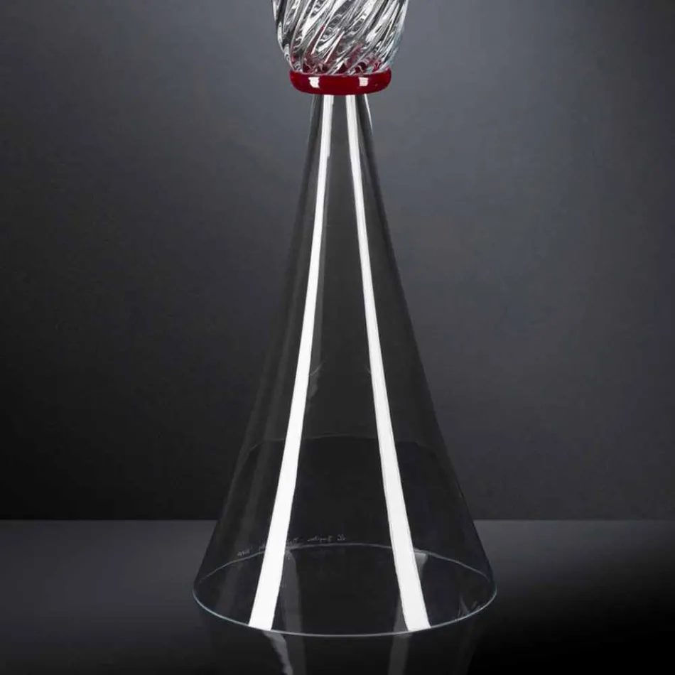 Vaso Elegante per Interni in Vetro Soffiato di Murano Made in Italy - Inverso Viadurini