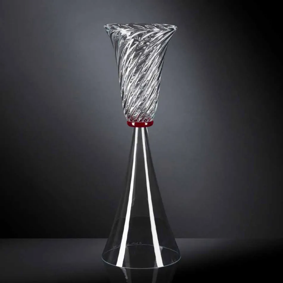 Vaso Elegante per Interni in Vetro Soffiato di Murano Made in Italy - Inverso Viadurini