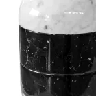 Vaso in Marmo Bianco di Carrara e Nero Marquinia Design di Lusso - Calar Viadurini