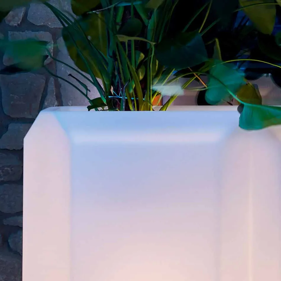 Vaso Luminoso in Plastica per Esterni o Interni, 3 Dimensioni - Gem by Myyour Viadurini