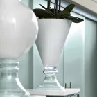 Vaso Moderno da Interno in Vetro Bianco e Trasparente Made in Italy - Romantica Viadurini