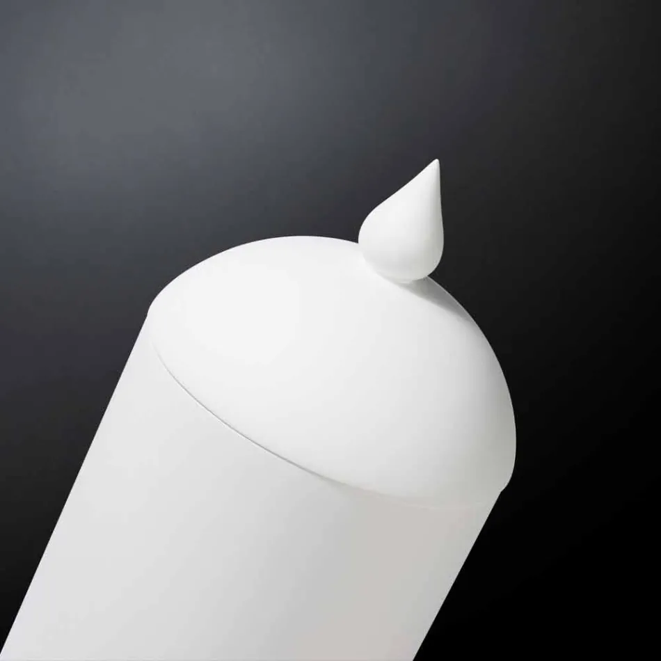Vaso Moderno in Ceramica Bianca Lavorata a Mano Realizzato in Italia - Chantal Viadurini