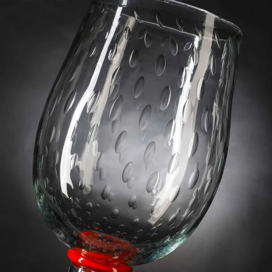 Vaso Moderno in Vetro Soffiato di Murano Trasparente Made in Italy - Copernico Viadurini