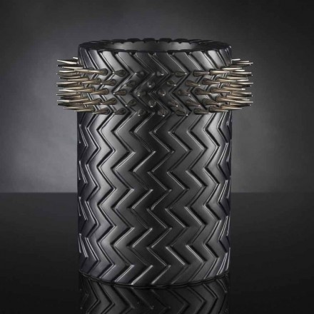 Vaso Ornamentale in Ceramica Nera Opaca Lavorata a Mano Made in Italy - Jungle Viadurini